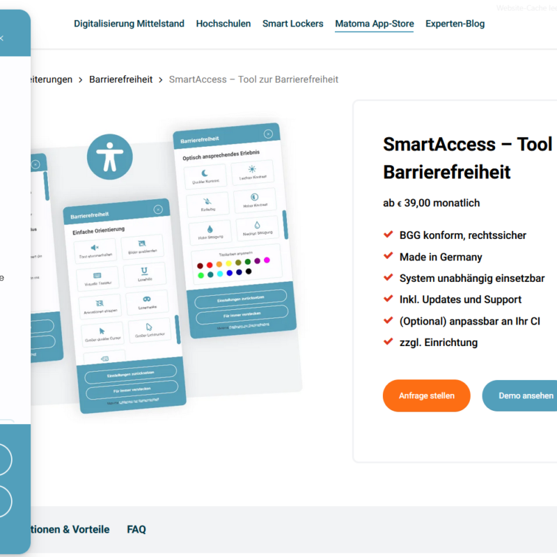 Barrierefreiheits-Tool zur Einbindung auf Websites